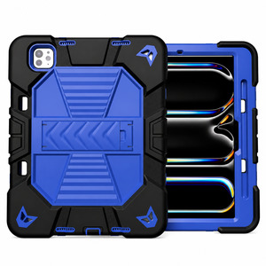iPad Pro 11-Inch (M4) 2024 7th Gen Rugged Shockproof Case with Kickstand (Blue)