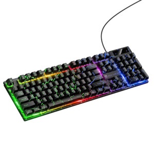 Gaming Accessories: Wired Gaming Keyboard with RGB Rainbow Light & 6-Key Anti-Ghosting (GM701)