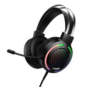 Wired Gaming Headset with 50mm Drivers, Mic & Tri-Color LED (W117)