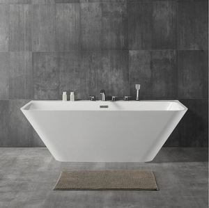 Baths: ARUVO™ MIRABELLA Composite Stone Freestanding Bath L1800mm Matte White