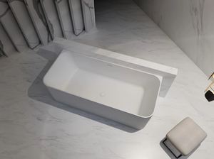 Baths: ARUVO™ SILO Composite Stone Freestanding Bath L1700mm Matte White