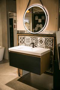 ARUVO™ BECA Collection Plywood Vanity Matte Black & Oak W900mm Basin Options