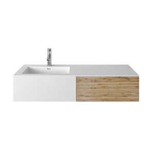 Composite Stone Basins: ARUVO™ CUBIC Composite Stone Wall-mounted Basin W1200mm