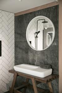 ARUVO™ PURITY Composite Stone Framed Round Mirror 850mm