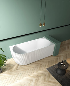 ARUVO™ FLUTE Back to Corner Acrylic Freestanding Bath Matte White