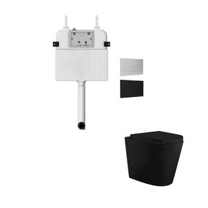 New Arrivals: ARUVO® In-Wall Floor Mount RimFree Aeron X1i Toilet Matt Black + VERO INWALL CISTERN + FACE PLATE