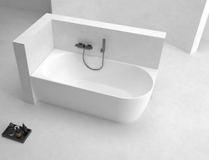 Acrylic Baths: ARUVO™ ORO Back to Left Corner Acrylic Freestanding Bath L1500mm Gloss White
