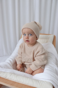 Machine Embroidered Knitwear: Sweetheart Sweater - Ballet Pink