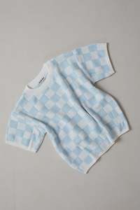 All: Check Knit Tee - Sky