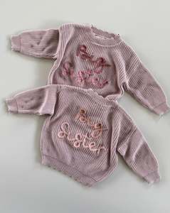All: HAND EMBROIDERED ‘BIG SISTER’ SWEATER - SIZE 2