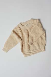 Machine Embroidered Knitwear: Darcy Textured Knit Sweater | Honey