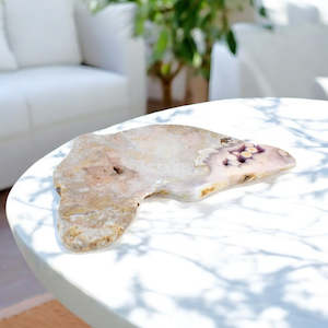 Large pink amethyst crystal slab on removable stand 4.65kg