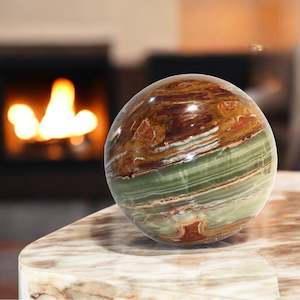 Extra large banded calcite crystal sphere 39kg