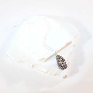 NZ-made grape agate crystal pendant necklace on sterling silver chain
