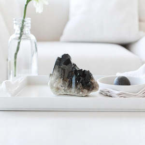 Smoky quartz crystal cluster