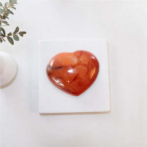 Carnelian polished crystal heart
