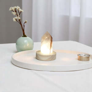 Smoky quartz crystal lamp