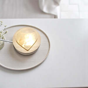 Clear quartz heart crystal lamp