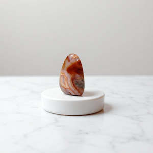 Carnelian polished crystal freeform with Druzy