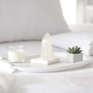 Crystals: Clear quartz polished crystal point