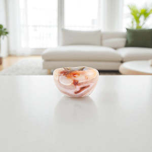 Large Crystals: Carnelian polished crystal bowl