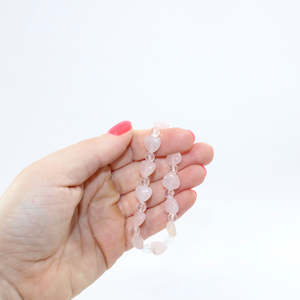 NZ-Made - Rose Quartz & Clear Quartz Bead Crystal Bracelet