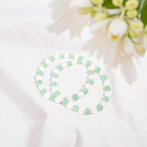 NZ-Made -Rose Quartz & Aventurine Crystal Bead Bracelet