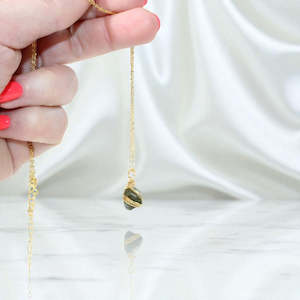 Crystal Jewellery: Bespoke Handmade - Green Tourmaline Gold plated Necklace