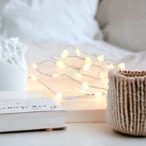 Rose Quartz crystal fairy lights