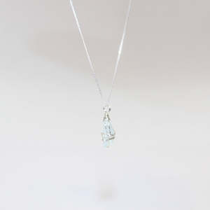 Gifts For Her: Bespoke Handmade - Aquamarine Stirling Silver plated Necklace