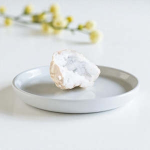 Clear quartz crystal geode