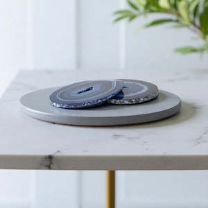 Auction Today: Deep Blue Agate Druzy Crystal Slice