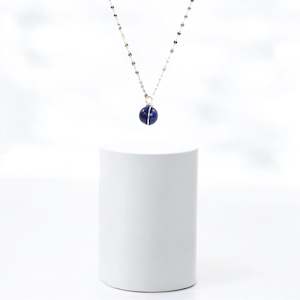 Auction Today: NZ-made lapis lazuli crystal pendant necklace on sterling silver chain