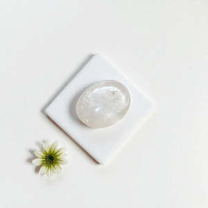 Gifts For Illness: Clear quartz crystal palm stone