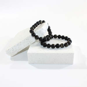 Bead Bracelets: Black sheen obsidian bracelet