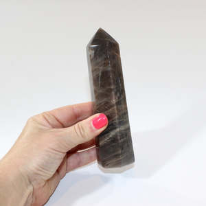 Crystals: Black moonstone crystal tower medium