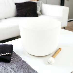 Singing Bowls: Root chakra 13” pitch perfect crystal quartz singing bowl (NOTE C)