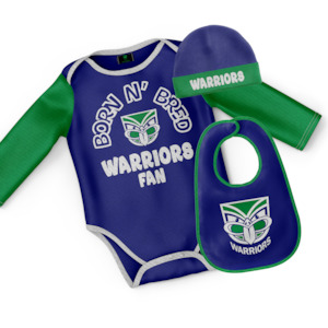 Nrl Nz Warriors: NRL Warriors Infant 3pc Gift Set - Born & Bred