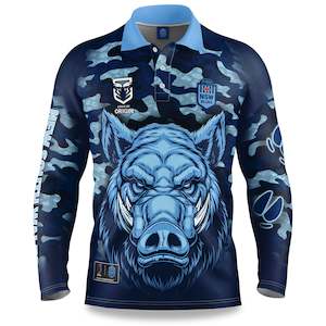 Nsw Blues: NSW Blues "Razorback" Outback Shirts - Youth