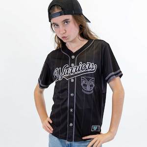 Nrl Nz Warriors: NRL Warriors Blackout Baseball Shirt - Youth