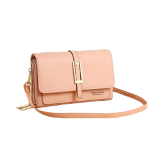 Phone Bag: Multi-function Crossbody Phone Bag - Peach