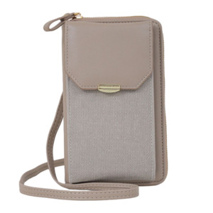 Phone Bag: Crossbody Texture Phone Bag - Grey