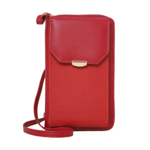 Phone Bag: Crossbody Texture Phone Bag - Red