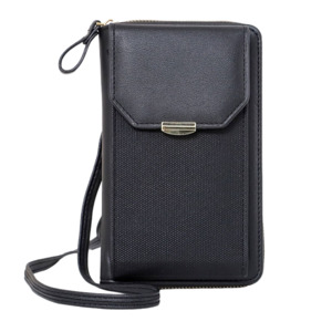 Phone Bag: Crossbody Texture Phone Bag - Black