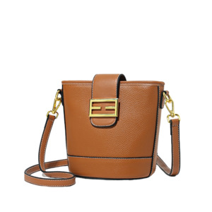 Shoulder Bags: Iconic Bucket Bag - Brown