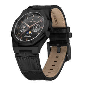 Men: Evreleri Chronograph Leather - Black Pearl
