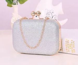 Evening Clutch: Glittery Evening Clutch - Silver
