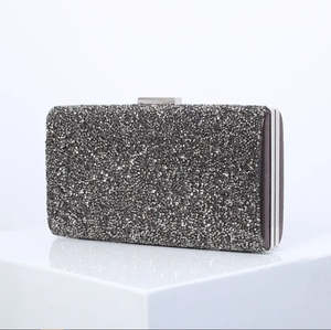 Evening Clutch: Crystal Evening Clutch - Gun Metal