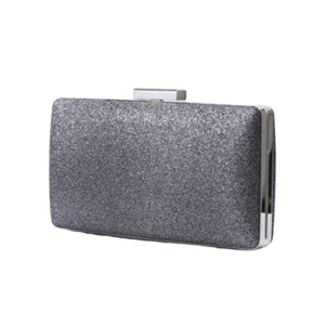 Evening Clutch: Powder Metal Evening Clutch - Gun Metal