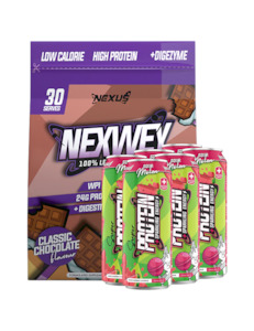 Nexus NexWey 100% Lean Whey Protein + Free Protein Water RTDs